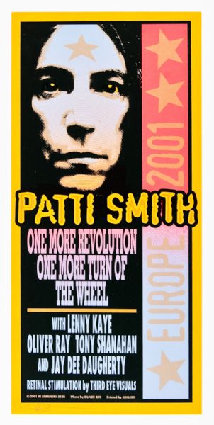 Patti Smith Europe 2001 Tour Original Poster Signed by Artist